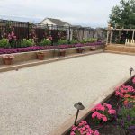 Bocce ball lighting vegetation irrigation